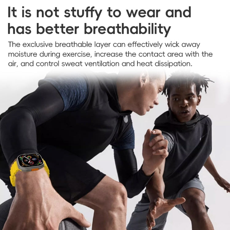 For Apple Watch Series 10 42mm ZGA Ocean Silicone Watch Band(Yellow) - Watch Bands by ZGA | Online Shopping South Africa | PMC TechLife | Buy Now Pay Later Mobicred