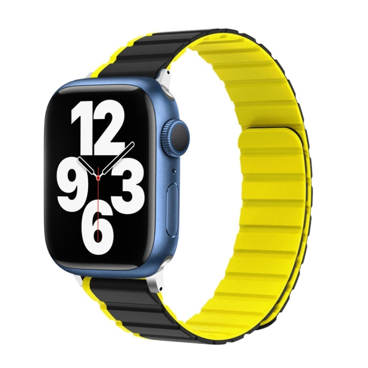 For Apple Watch Series 7 45mm ZGA Two Color Magnetic Silicone Watch Band(Grey+Yellow) - free shipping - PMC TechLife - Order now!