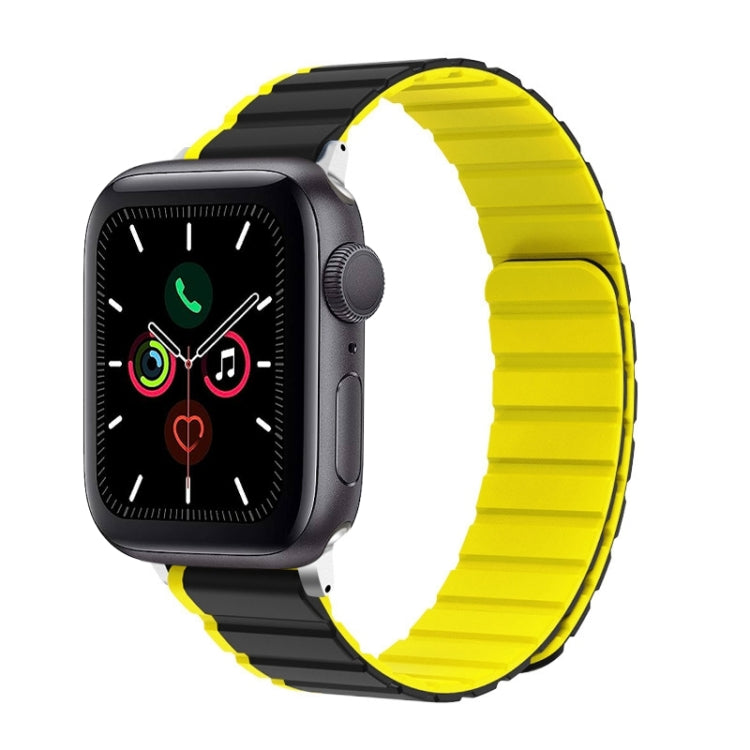For Apple Watch Series 5 44mm ZGA Two Color Magnetic Silicone Watch Band(Grey+Yellow) - free shipping - PMC TechLife - Order now!