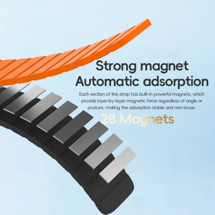 For Apple Watch 42mm ZGA Two Color Magnetic Silicone Watch Band(Grey+Yellow) - Watch Bands by ZGA | Online Shopping South Africa | PMC TechLife | Buy Now Pay Later Mobicred