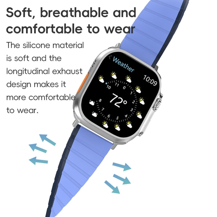 For Apple Watch Series 3 42mm ZGA Two Color Magnetic Silicone Watch Band(Dark Green+Light Green) - Watch Bands by ZGA | Online Shopping South Africa | PMC TechLife | Buy Now Pay Later Mobicred