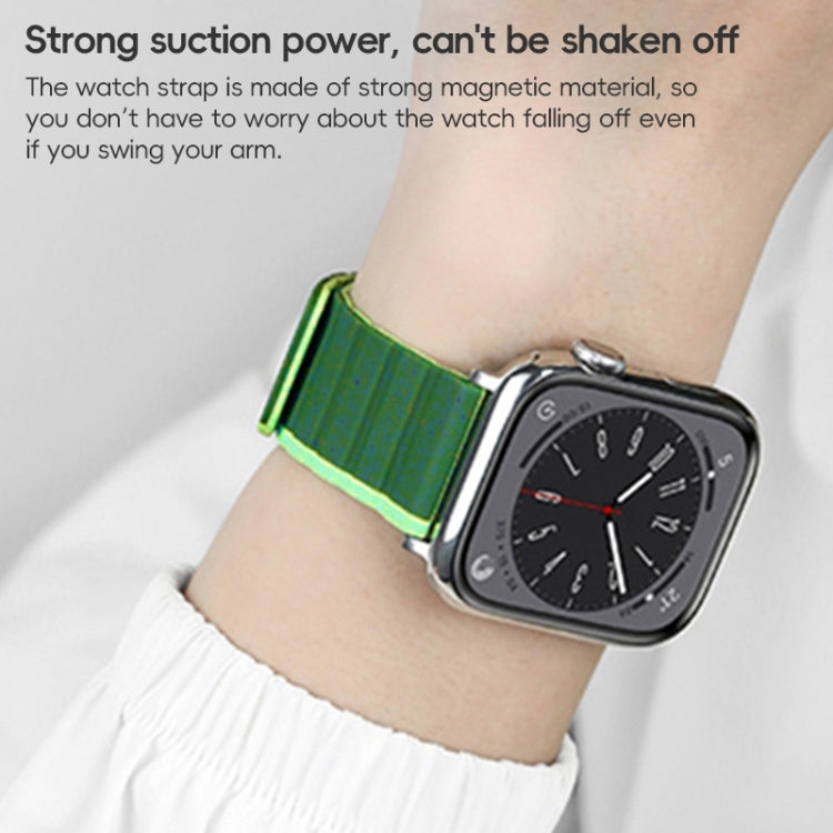 For Apple Watch Ultra 2 49mm ZGA Two Color Magnetic Silicone Watch Band(Dark Green+Light Green) - Watch Bands by ZGA | Online Shopping South Africa | PMC TechLife | Buy Now Pay Later Mobicred