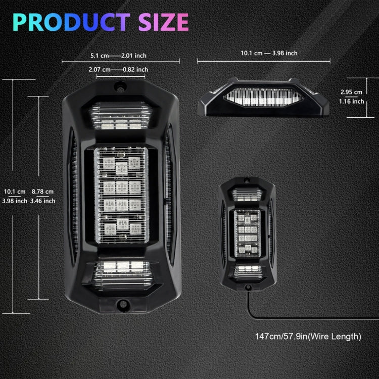 6 in 1 G6 RGB Colorful Car Chassis Light LED Music Atmosphere Light With 24-Button Remote Control - Atmosphere lights by PMC TechLife | Online Shopping South Africa | PMC TechLife | Buy Now Pay Later Mobicred