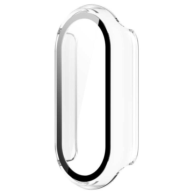 For Xiaomi Mi Band 8 PC + Tempered Film Integrated Protective Watch Case(Transparent White) - Watch Cases by PMC TechLife | Online Shopping South Africa | PMC TechLife