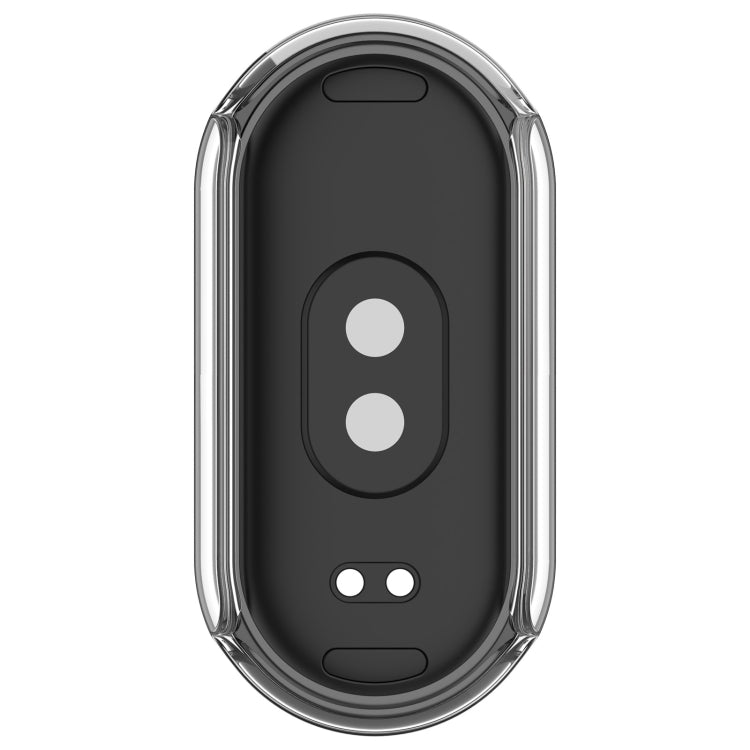 For Xiaomi Mi Band 8 PC + Tempered Film Integrated Protective Watch Case(Transparent White) - Watch Cases by PMC TechLife | Online Shopping South Africa | PMC TechLife