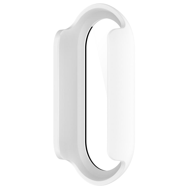 For Xiaomi Mi Band 8 PC + Tempered Film Integrated Protective Watch Case(White) - Watch Cases by PMC TechLife | Online Shopping South Africa | PMC TechLife