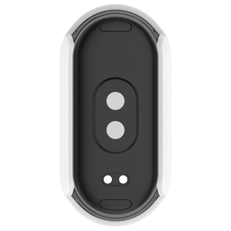 For Xiaomi Mi Band 8 PC + Tempered Film Integrated Protective Watch Case(White) - Watch Cases by PMC TechLife | Online Shopping South Africa | PMC TechLife