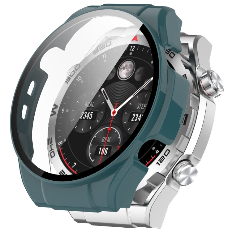For Xiaomi Haylou Watch R8 PC + Tempered Film Integrated Watch Protective Case(Pine Green) - Watch Cases by PMC TechLife | Online Shopping South Africa | PMC TechLife
