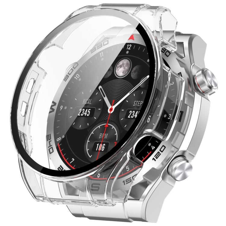 For Xiaomi Haylou Watch R8 PC + Tempered Film Integrated Watch Protective Case(Transparent White) - Watch Cases by PMC TechLife | Online Shopping South Africa | PMC TechLife