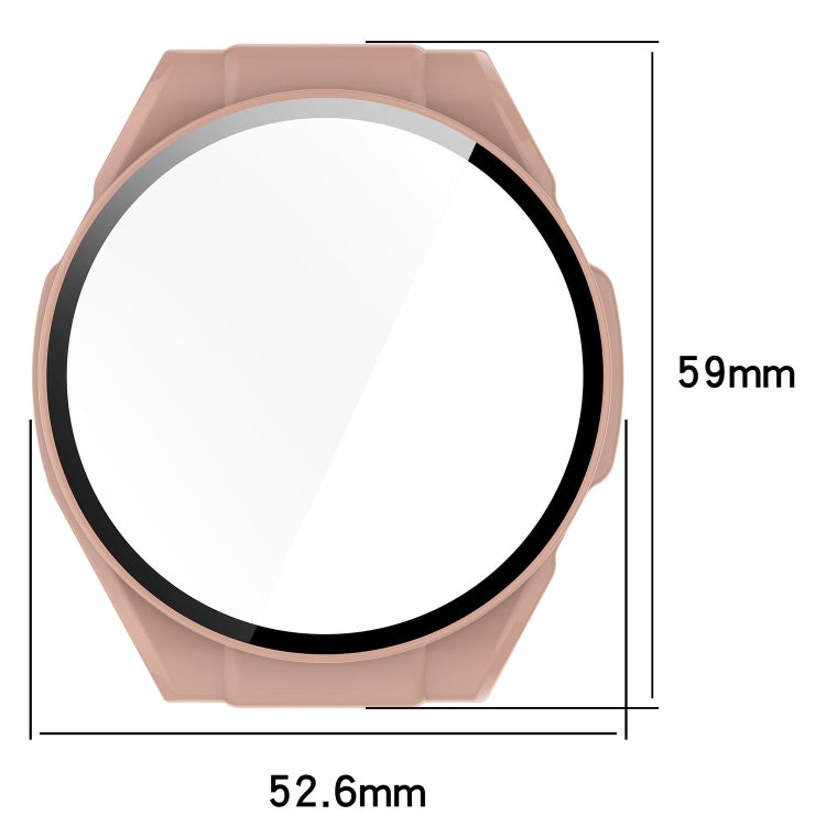 For Xiaomi Haylou Watch R8 PC + Tempered Film Integrated Watch Protective Case(Transparent White) - Watch Cases by PMC TechLife | Online Shopping South Africa | PMC TechLife