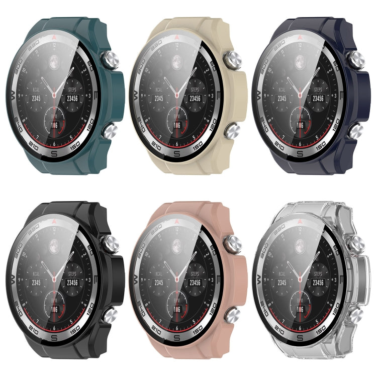For Xiaomi Haylou Watch R8 PC + Tempered Film Integrated Watch Protective Case(Transparent White) - Watch Cases by PMC TechLife | Online Shopping South Africa | PMC TechLife