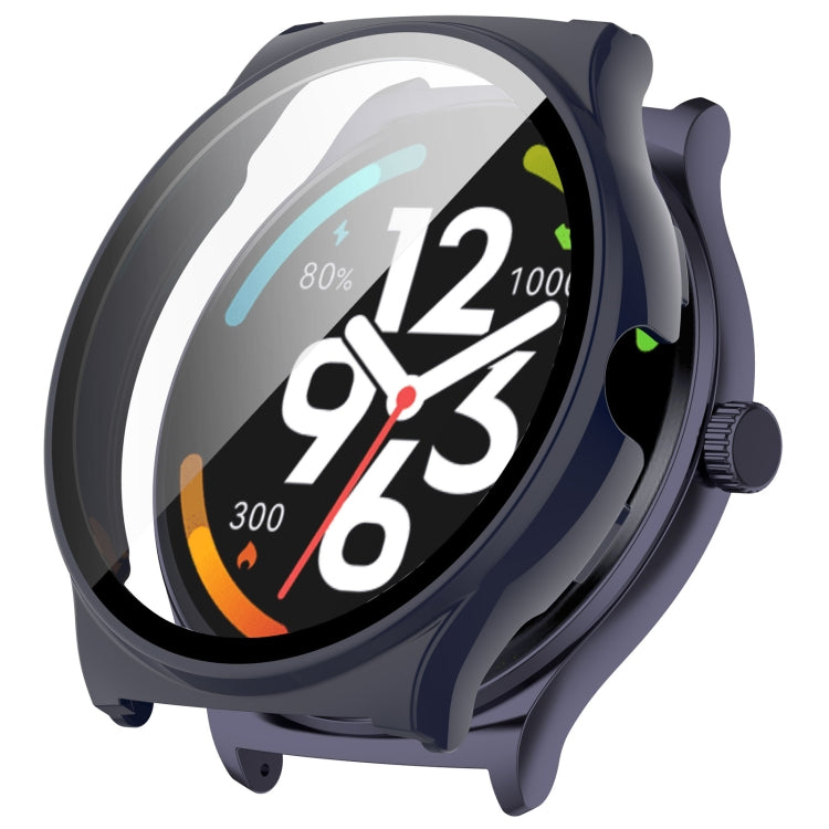 For Xiaomi Haylou Solar Lite R001 PC + Tempered Film Integrated Watch Protective Case(Ink Blue) - Watch Cases by PMC TechLife | Online Shopping South Africa | PMC TechLife