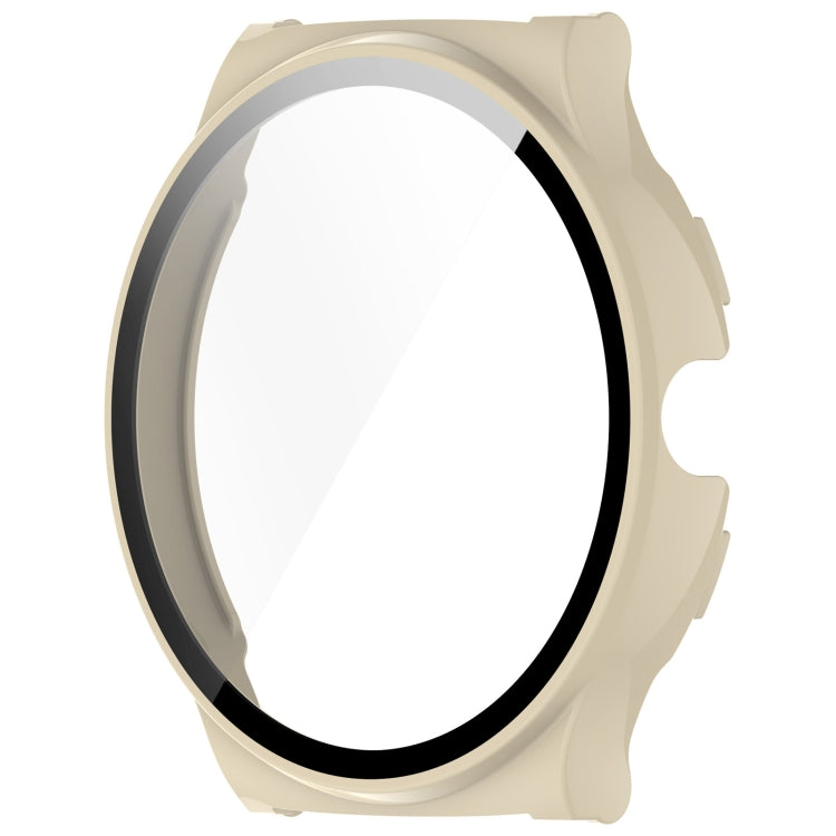 For Xiaomi Haylou Solar Lite R001 PC + Tempered Film Integrated Watch Protective Case(Ivory White) - Watch Cases by PMC TechLife | Online Shopping South Africa | PMC TechLife