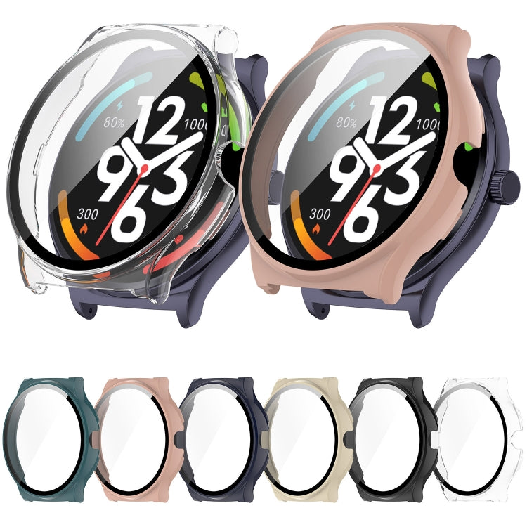For Xiaomi Haylou Solar Lite R001 PC + Tempered Film Integrated Watch Protective Case(Pine Green) - Watch Cases by PMC TechLife | Online Shopping South Africa | PMC TechLife