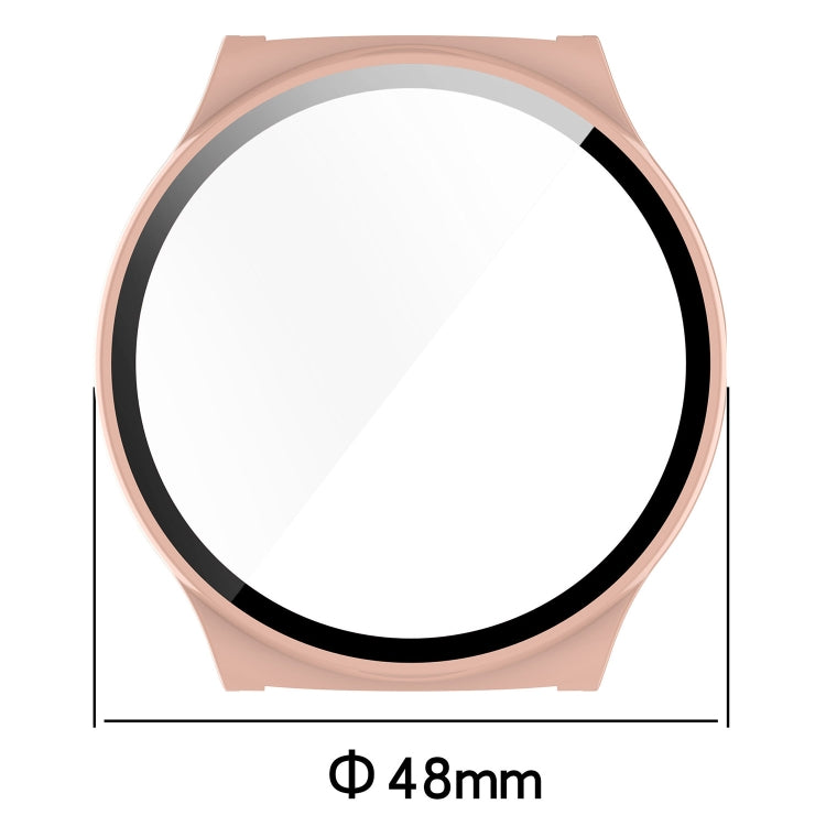 For Xiaomi Haylou Solar Lite R001 PC + Tempered Film Integrated Watch Protective Case(Pink) - Watch Cases by PMC TechLife | Online Shopping South Africa | PMC TechLife