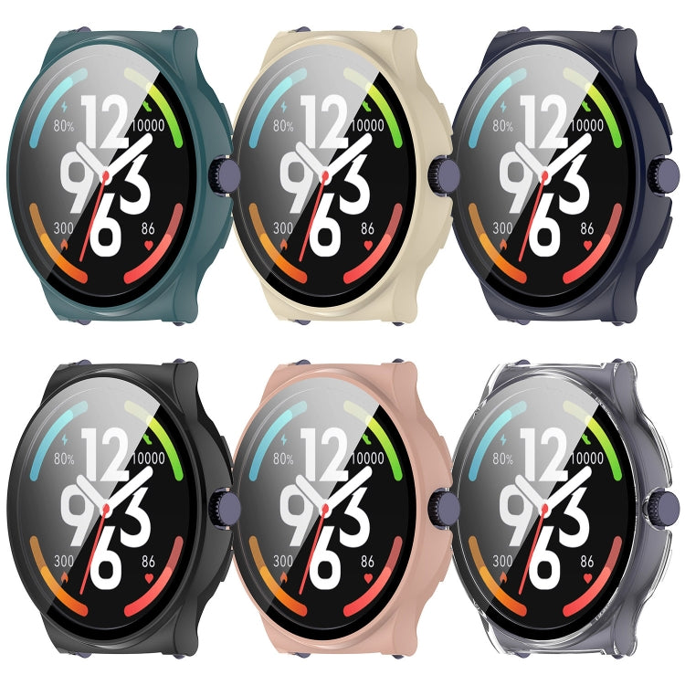 For Xiaomi Haylou Solar Lite R001 PC + Tempered Film Integrated Watch Protective Case(Ink Blue) - Watch Cases by PMC TechLife | Online Shopping South Africa | PMC TechLife