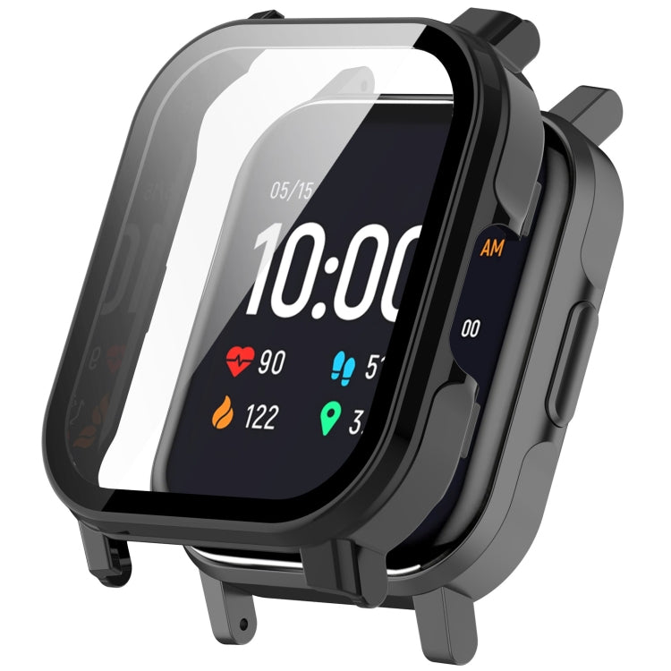 For Xiaomi Haylou Watch 2 LS02 PC + Tempered Film Integrated Watch Protective Case(Black) - Watch Cases by PMC TechLife | Online Shopping South Africa | PMC TechLife | Buy Now Pay Later Mobicred