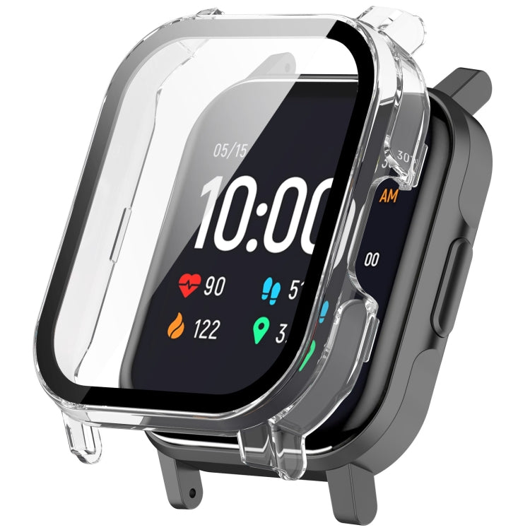 For Xiaomi Haylou Watch 2 LS02 PC + Tempered Film Integrated Watch Protective Case(Transparent White) - Watch Cases by PMC TechLife | Online Shopping South Africa | PMC TechLife