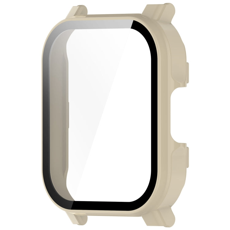 For Xiaomi Haylou Watch 2 LS02 PC + Tempered Film Integrated Watch Protective Case(Ivory White) - Watch Cases by PMC TechLife | Online Shopping South Africa | PMC TechLife