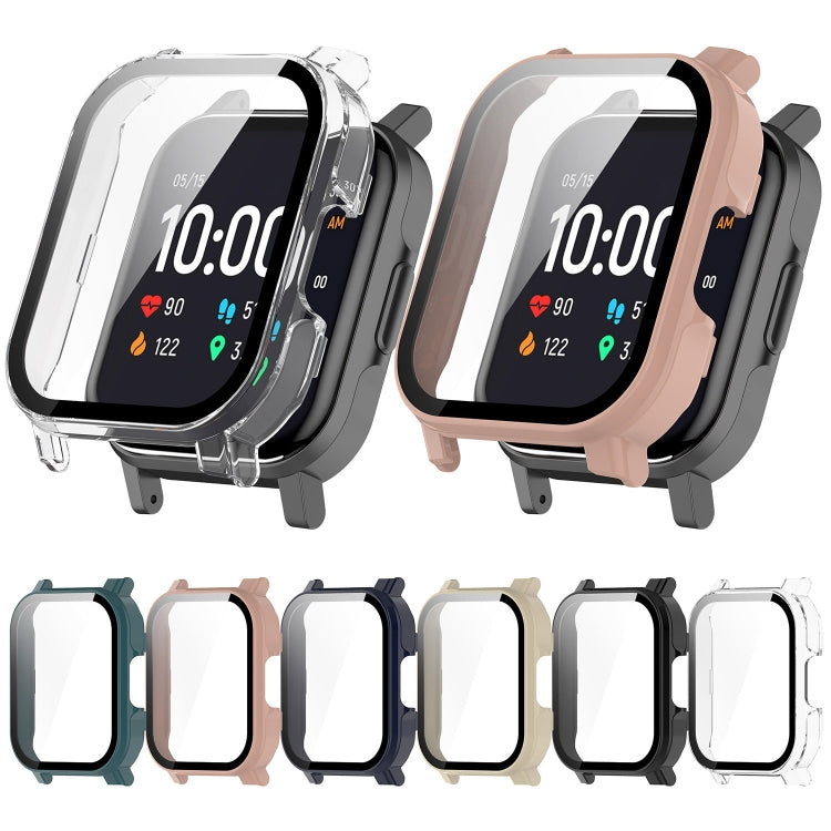 For Xiaomi Haylou Watch 2 LS02 PC + Tempered Film Integrated Watch Protective Case(Ivory White) - Watch Cases by PMC TechLife | Online Shopping South Africa | PMC TechLife