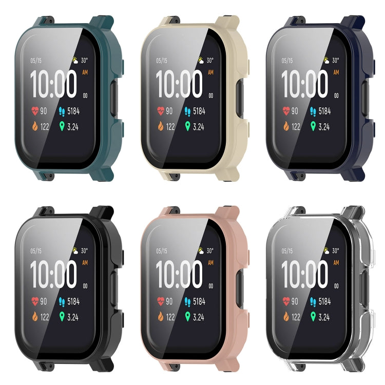 For Xiaomi Haylou Watch 2 LS02 PC + Tempered Film Integrated Watch Protective Case(Ivory White) - Watch Cases by PMC TechLife | Online Shopping South Africa | PMC TechLife