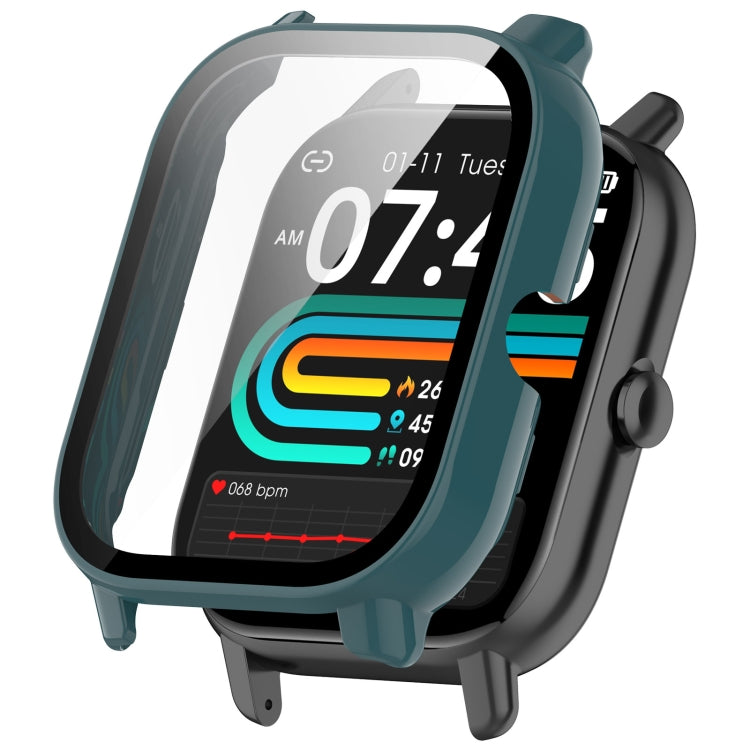 For P66 / P66D / P66ED 1.85 inch Watch PC + Tempered Film Integrated Watch Protective Case(Pine Green) - Watch Case by PMC TechLife | Online Shopping South Africa | PMC TechLife