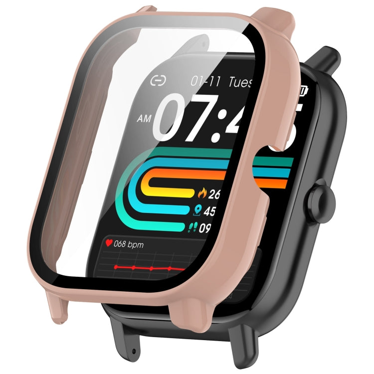 For P66 / P66D / P66ED 1.85 inch Watch PC + Tempered Film Integrated Watch Protective Case(Pink) - Watch Case by PMC TechLife | Online Shopping South Africa | PMC TechLife