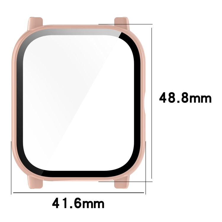 For P66 / P66D / P66ED 1.85 inch Watch PC + Tempered Film Integrated Watch Protective Case(Black) - Watch Case by PMC TechLife | Online Shopping South Africa | PMC TechLife