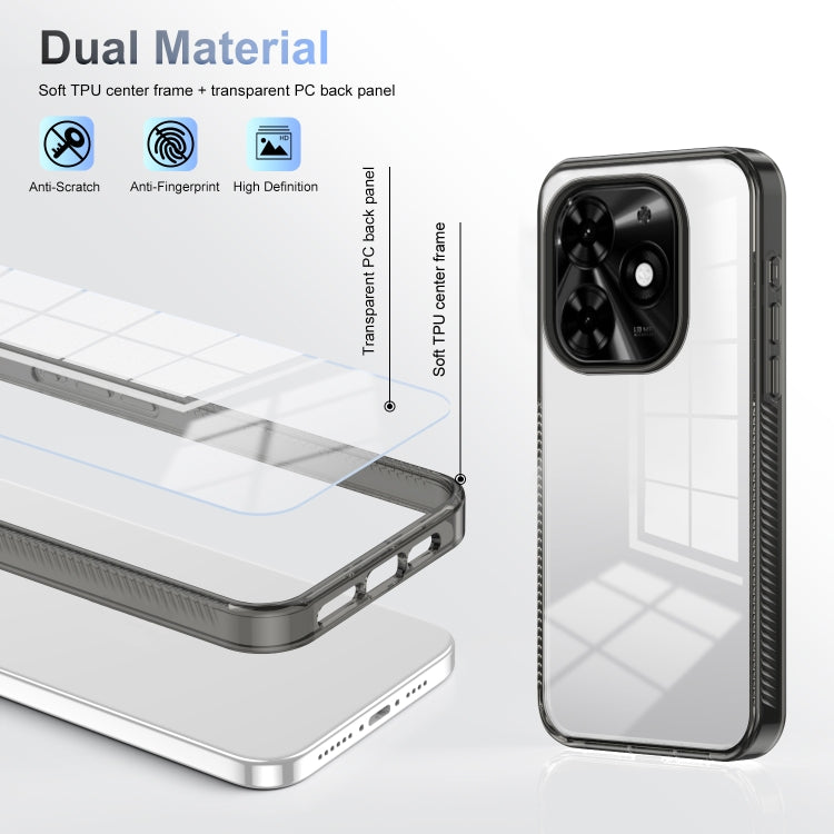 For Tecno Spark Go 2024 / Spark 20 / Pop 8 Anti-slip Clear Acrylic Hybrid TPU Phone Case(Black) - Tecno Cases by PMC Jewellery | Online Shopping South Africa | PMC Jewellery | Buy Now Pay Later Mobicred