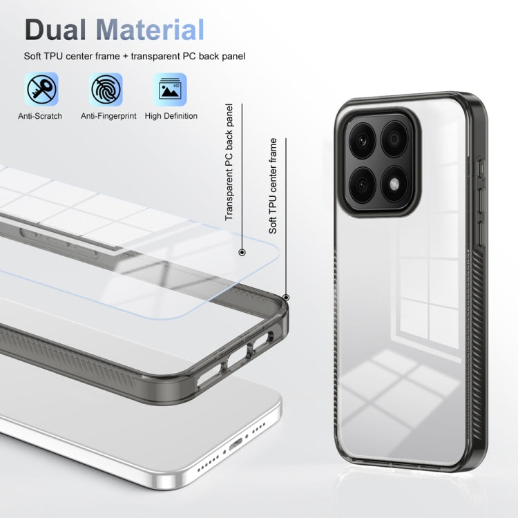 For Honor X8b 2.5mm Anti-slip Clear Acrylic Hybrid TPU Phone Case(Black) - Honor Cases by PMC TechLife | Online Shopping South Africa | PMC TechLife | Buy Now Pay Later Mobicred