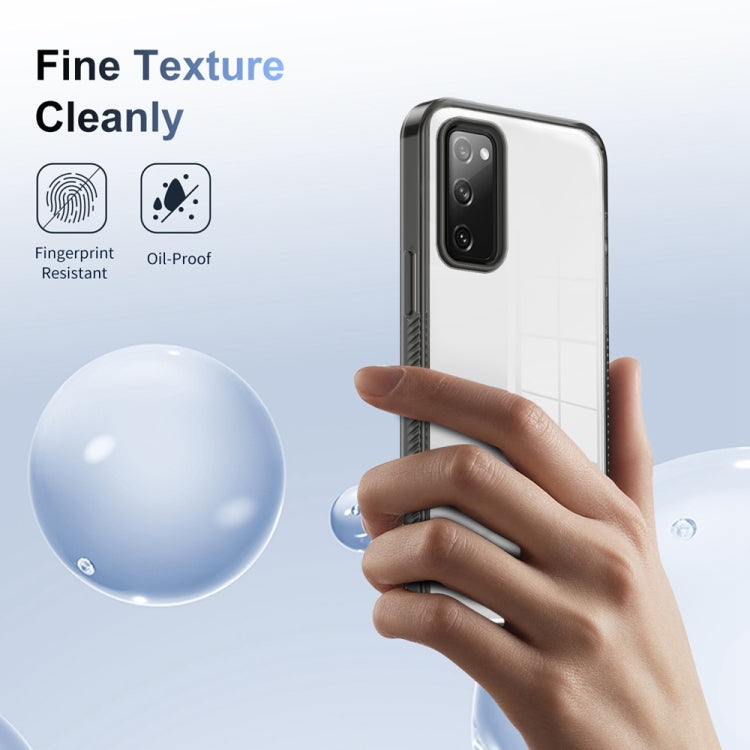 For Samsung Galaxy S20 FE 5G 2.5mm Anti-slip Clear Acrylic Hybrid TPU Phone Case(Black) - Galaxy S20 FE Cases by PMC TechLife | Online Shopping South Africa | PMC TechLife