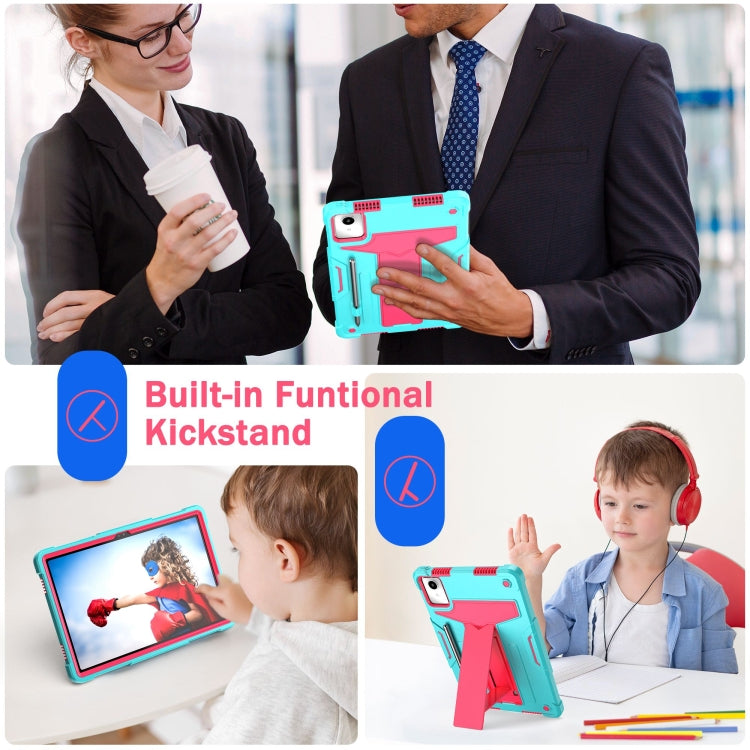For Lenovo Tab M11/ Xiaoxin Pad 11 2024 T Holder Robot Silicone Hybrid PC Tablet Case(Mint Rose Red) - Lenovo by PMC TechLife | Online Shopping South Africa | PMC TechLife | Buy Now Pay Later Mobicred