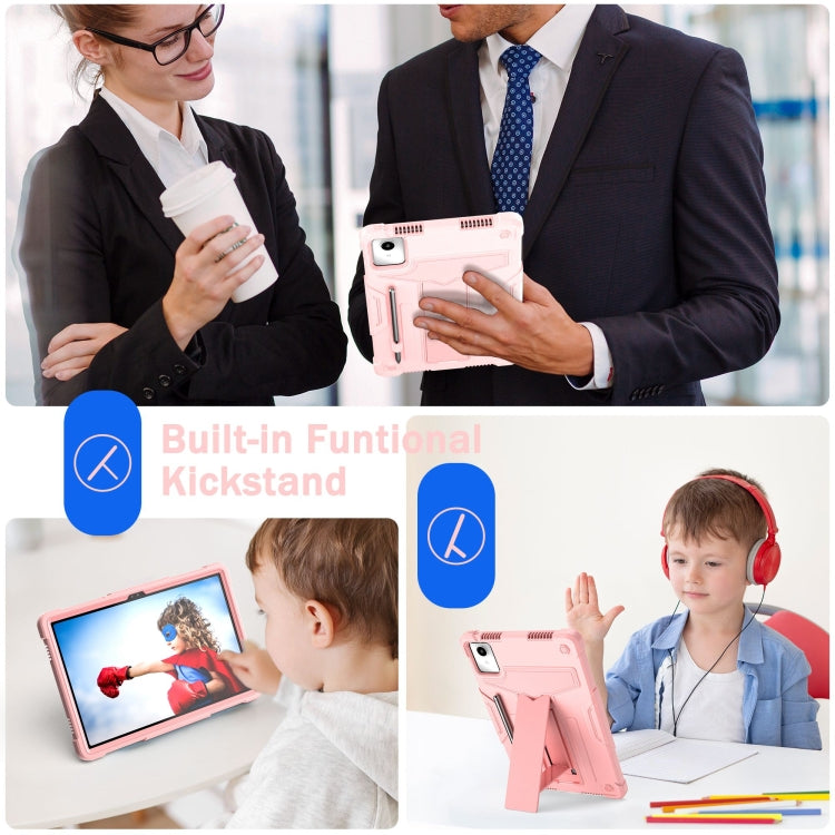For Lenovo Tab M11/ Xiaoxin Pad 11 2024 T Holder Robot Silicone Hybrid PC Tablet Case(Rose Gold) - Lenovo by PMC TechLife | Online Shopping South Africa | PMC TechLife | Buy Now Pay Later Mobicred