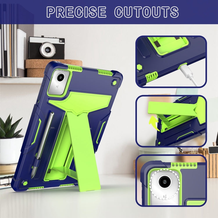 For Lenovo Tab M11/ Xiaoxin Pad 11 2024 T Holder Robot Silicone Hybrid PC Tablet Case(Navy Yellow Green) - Lenovo by PMC TechLife | Online Shopping South Africa | PMC TechLife | Buy Now Pay Later Mobicred