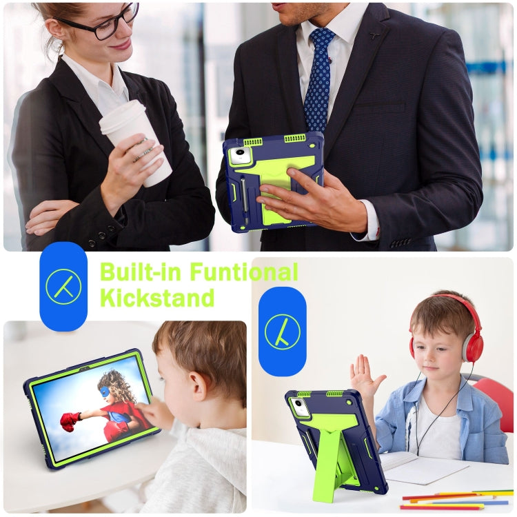 For Lenovo Tab M11/ Xiaoxin Pad 11 2024 T Holder Robot Silicone Hybrid PC Tablet Case(Navy Yellow Green) - Lenovo by PMC TechLife | Online Shopping South Africa | PMC TechLife | Buy Now Pay Later Mobicred