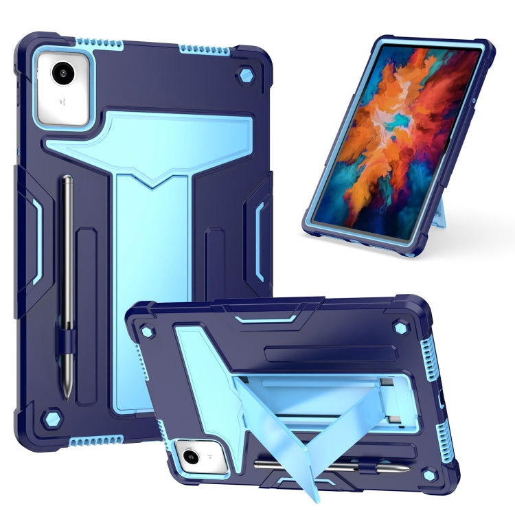 For Lenovo Tab M11/ Xiaoxin Pad 11 2024 T Holder Robot Silicone Hybrid PC Tablet Case(Navy Blue Blue) - Lenovo by PMC TechLife | Online Shopping South Africa | PMC TechLife | Buy Now Pay Later Mobicred
