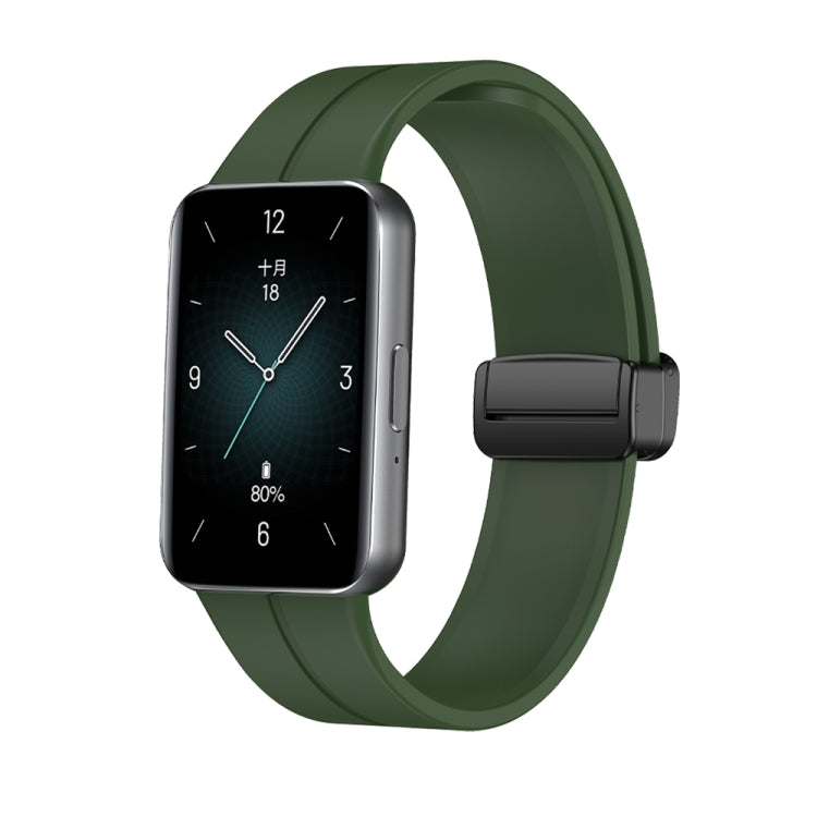 For Honor Band 9 Magnetic Folding Black Buckle Silicone Watch Band(Green) - free shipping - PMC TechLife - Order now!