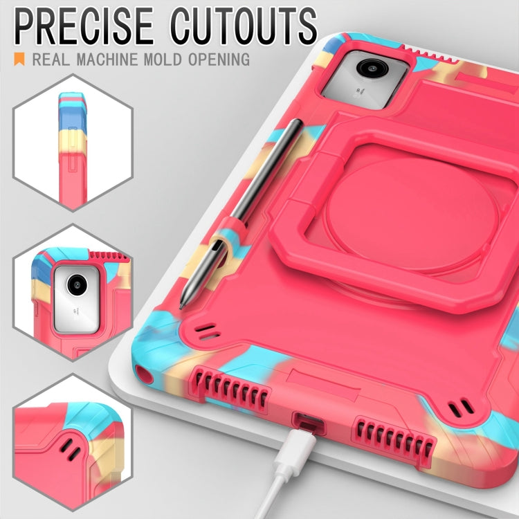 For Lenovo Tab M11/ Xiaoxin Pad 11 2024 Handle Robot Silicone Hybrid PC Tablet Case(Camouflage Rose Red) - Lenovo by PMC Jewellery | Online Shopping South Africa | PMC Jewellery | Buy Now Pay Later Mobicred