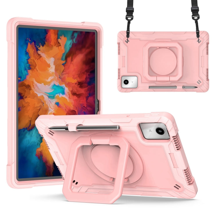 For Lenovo Tab M11/ Xiaoxin Pad 11 2024 Handle Robot Silicone Hybrid PC Tablet Case(Rose Gold) - Lenovo by PMC Jewellery | Online Shopping South Africa | PMC Jewellery | Buy Now Pay Later Mobicred