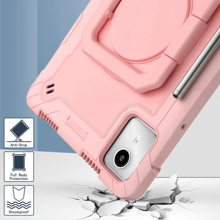 For Lenovo Tab M11/ Xiaoxin Pad 11 2024 Handle Robot Silicone Hybrid PC Tablet Case(Rose Gold) - Lenovo by PMC Jewellery | Online Shopping South Africa | PMC Jewellery | Buy Now Pay Later Mobicred