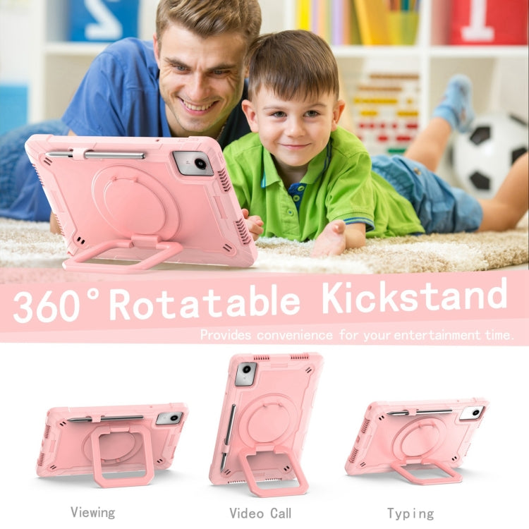 For Lenovo Tab M11/ Xiaoxin Pad 11 2024 Handle Robot Silicone Hybrid PC Tablet Case(Rose Gold) - Lenovo by PMC Jewellery | Online Shopping South Africa | PMC Jewellery | Buy Now Pay Later Mobicred