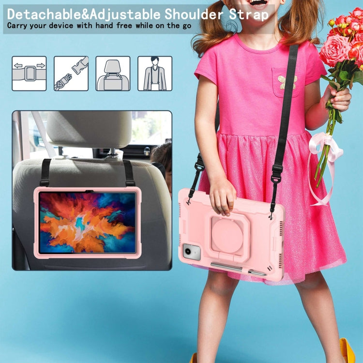 For Lenovo Tab M11/ Xiaoxin Pad 11 2024 Handle Robot Silicone Hybrid PC Tablet Case(Rose Gold) - Lenovo by PMC Jewellery | Online Shopping South Africa | PMC Jewellery | Buy Now Pay Later Mobicred