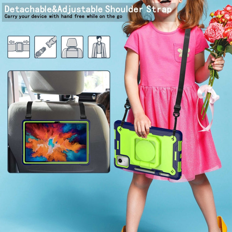 For Lenovo Tab M11/ Xiaoxin Pad 11 2024 Handle Robot Silicone Hybrid PC Tablet Case(Navy Yellow Green) - Lenovo by PMC Jewellery | Online Shopping South Africa | PMC Jewellery | Buy Now Pay Later Mobicred