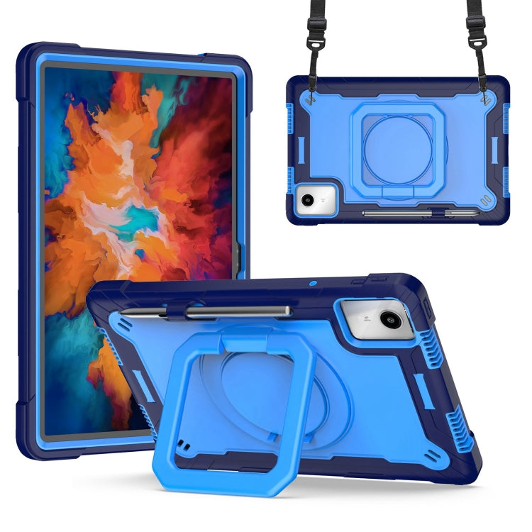 For Lenovo Tab M11/ Xiaoxin Pad 11 2024 Handle Robot Silicone Hybrid PC Tablet Case(Navy Blue Blue) - Lenovo by PMC Jewellery | Online Shopping South Africa | PMC Jewellery | Buy Now Pay Later Mobicred