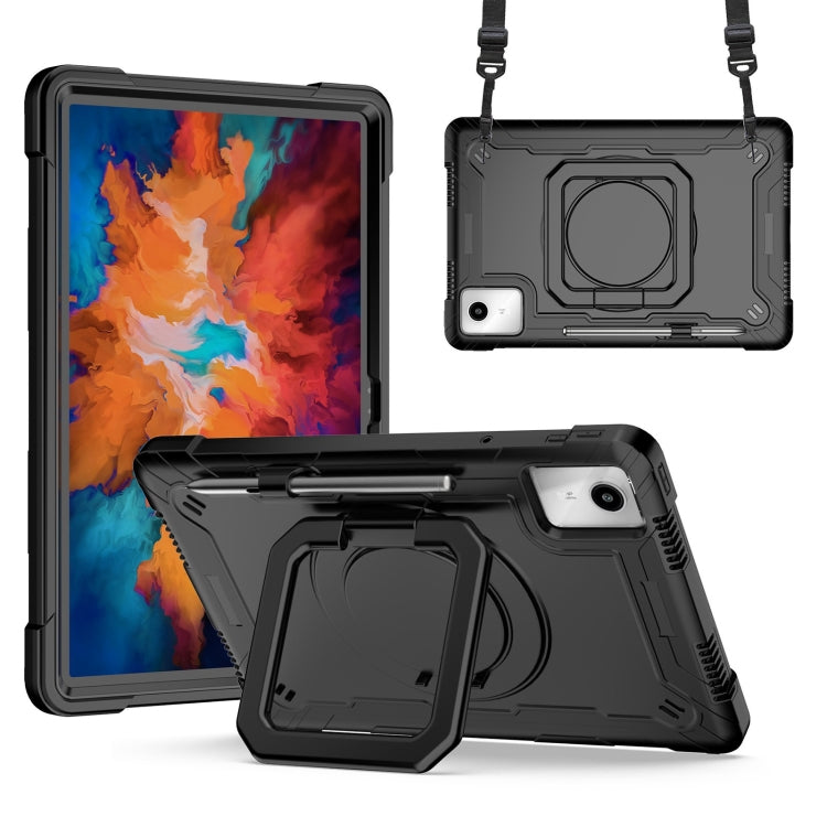 For Lenovo Tab M11/ Xiaoxin Pad 11 2024 Handle Robot Silicone Hybrid PC Tablet Case(Black) - Lenovo by PMC Jewellery | Online Shopping South Africa | PMC Jewellery | Buy Now Pay Later Mobicred