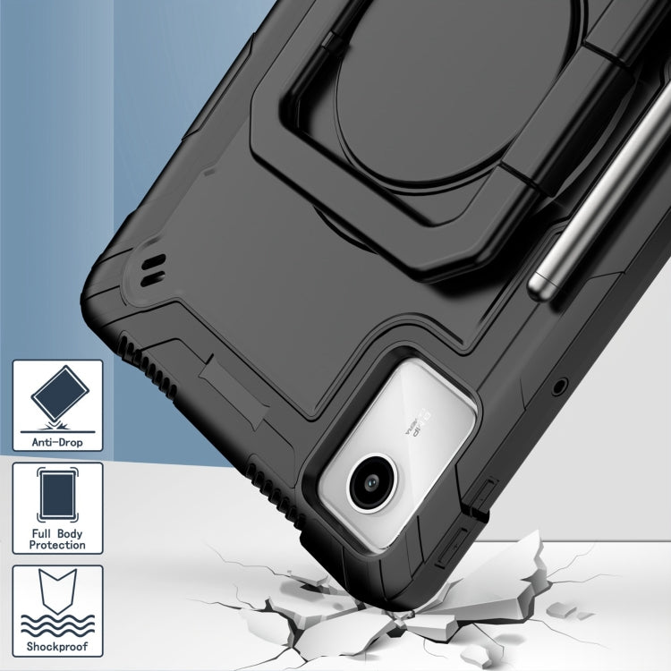 For Lenovo Tab M11/ Xiaoxin Pad 11 2024 Handle Robot Silicone Hybrid PC Tablet Case(Black) - Lenovo by PMC Jewellery | Online Shopping South Africa | PMC Jewellery | Buy Now Pay Later Mobicred