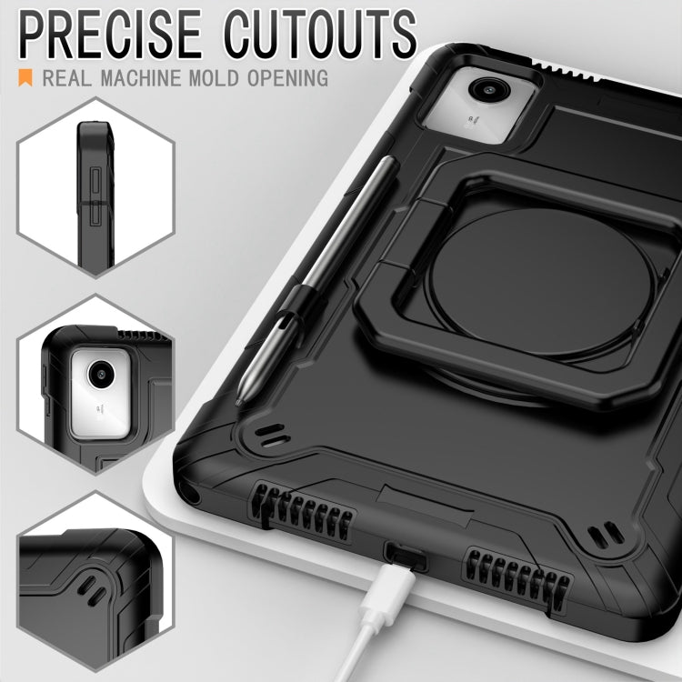 For Lenovo Tab M11/ Xiaoxin Pad 11 2024 Handle Robot Silicone Hybrid PC Tablet Case(Black) - Lenovo by PMC Jewellery | Online Shopping South Africa | PMC Jewellery | Buy Now Pay Later Mobicred