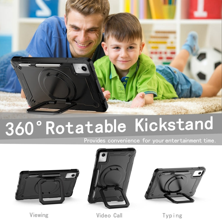 For Lenovo Tab M11/ Xiaoxin Pad 11 2024 Handle Robot Silicone Hybrid PC Tablet Case(Black) - Lenovo by PMC Jewellery | Online Shopping South Africa | PMC Jewellery | Buy Now Pay Later Mobicred