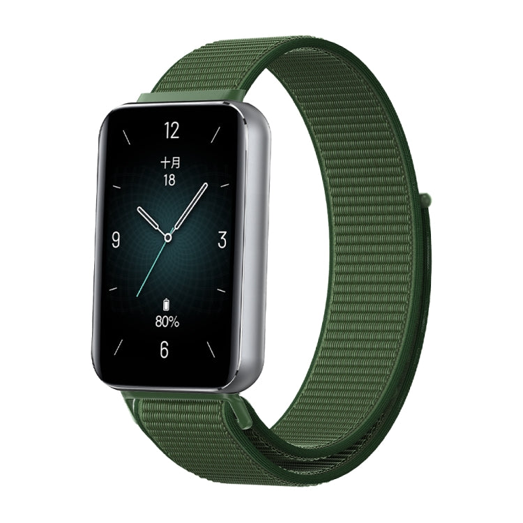 For Honor Band 9 Woven Nylon Loop Watch Band(Army Green) - Watch Bands by PMC TechLife | Online Shopping South Africa | PMC TechLife