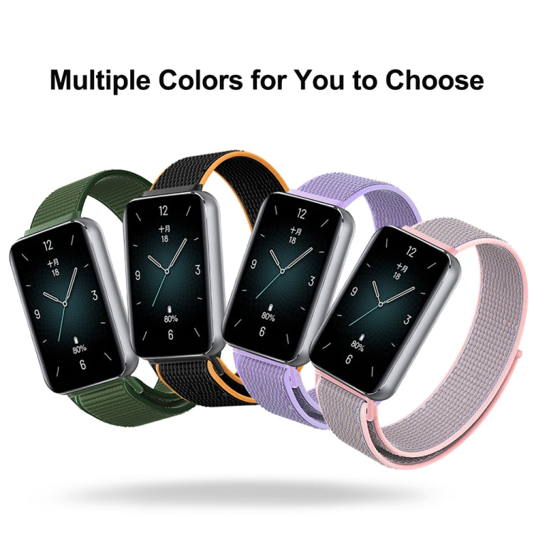 For Honor Band 9 Woven Nylon Loop Watch Band(Grey White) - Watch Bands by PMC TechLife | Online Shopping South Africa | PMC TechLife